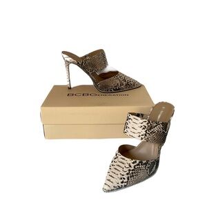 BCBGeneration Snakeskin Heels